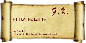 Filkó Katalin névjegykártya